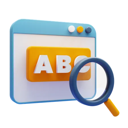 On-page SEO icon — webpage content with magnifying glass