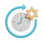 Ongoing SEO maintenance icon — clock with gear